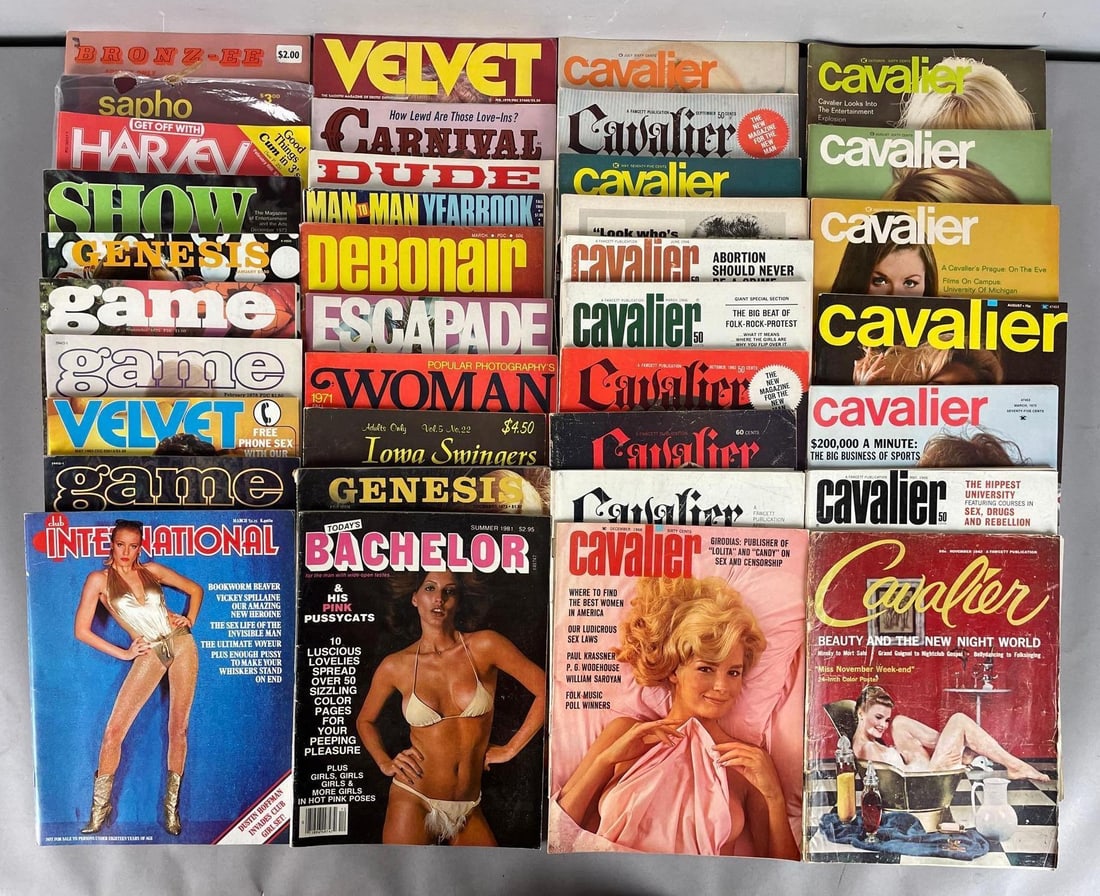 Group of Vintage Cavalier and More Adult Magazines: includes game, club international