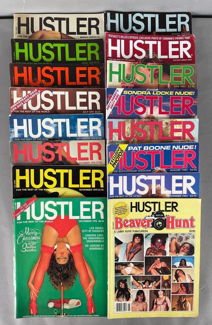 Group of 1970s / 80s Hustler Magazines: Includes 1997 holiday issue