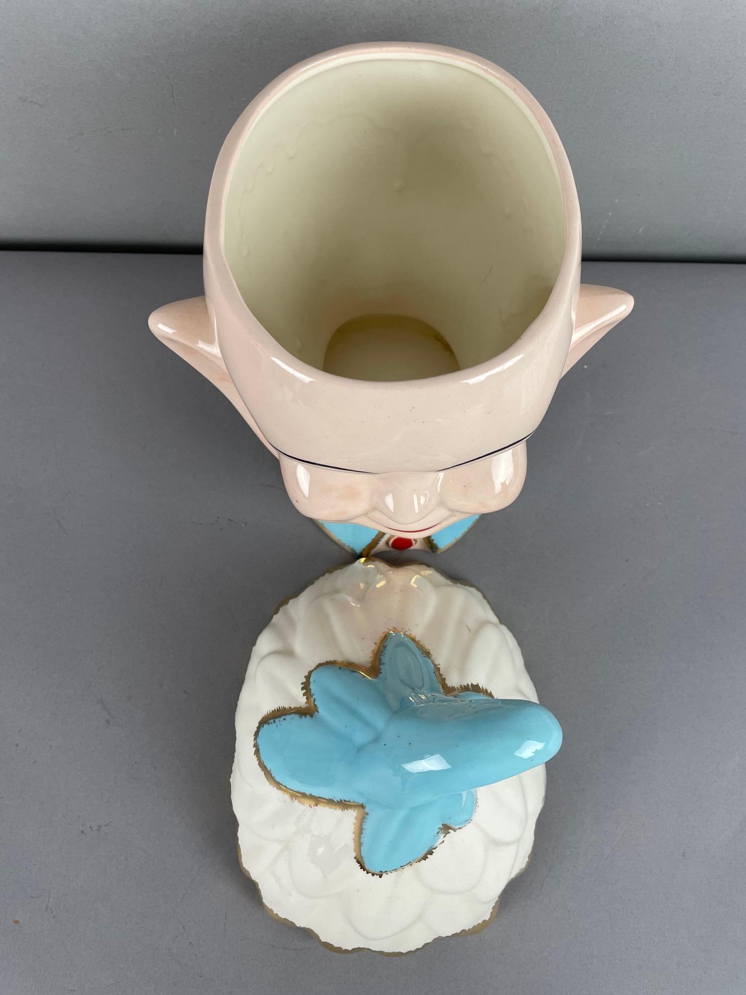 Vintage Pixie Elf Ceramic Cookie Jar - 3
