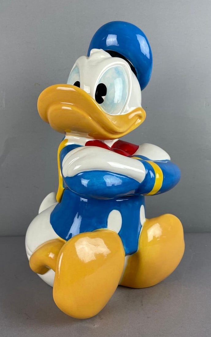 Treasure Craft Disney Donald Duck Ceramic Cookie Jar: Measures 14 1/2 inches x 8 1/2 inches x 9 1/4 inches