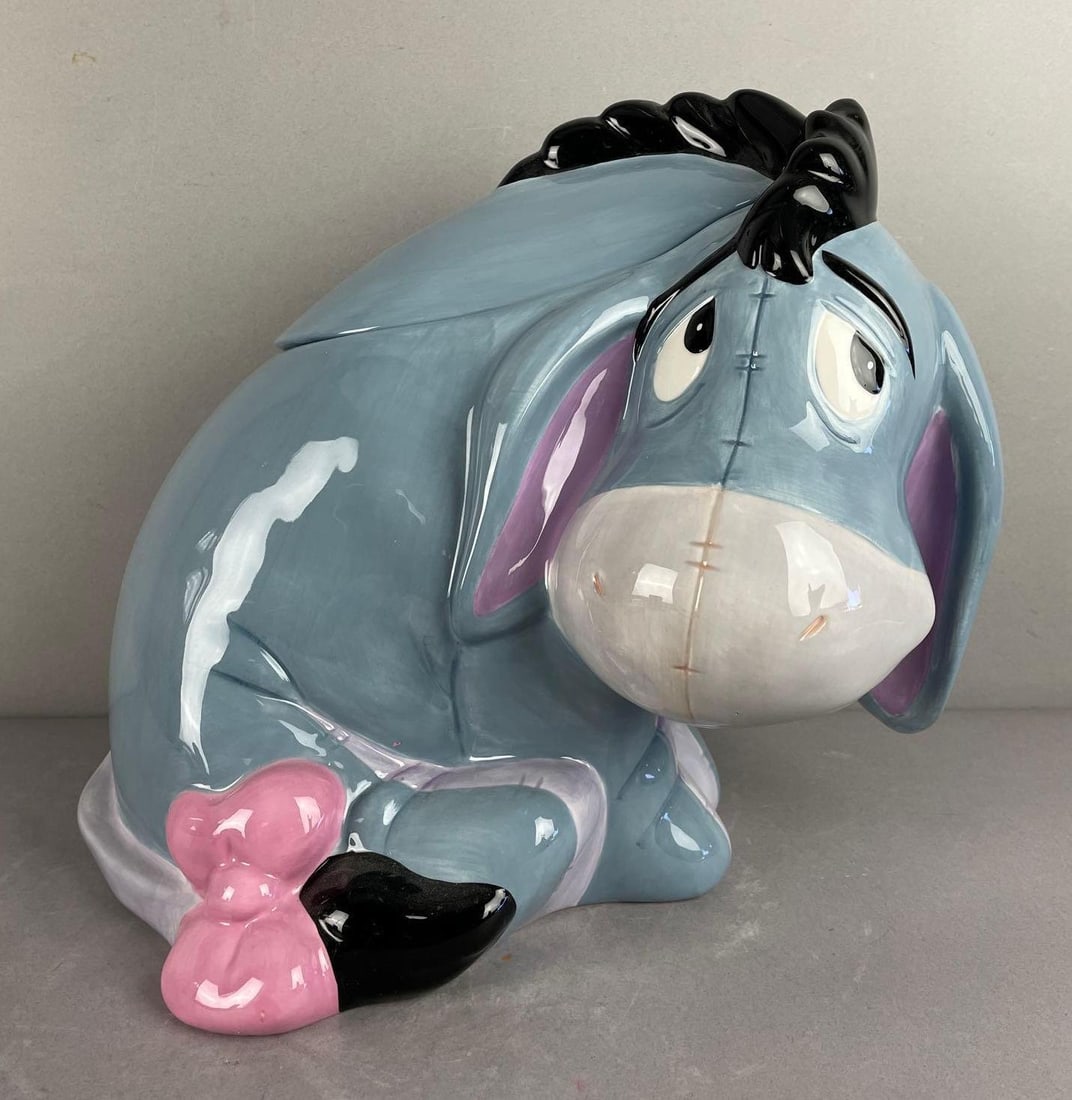 Limited Edition Disney Auctions Eeyore Ceramic Cookie Jar: Limited edition of 350, measures 11 inches x 12 1/2 inches x 9 1/2 inches