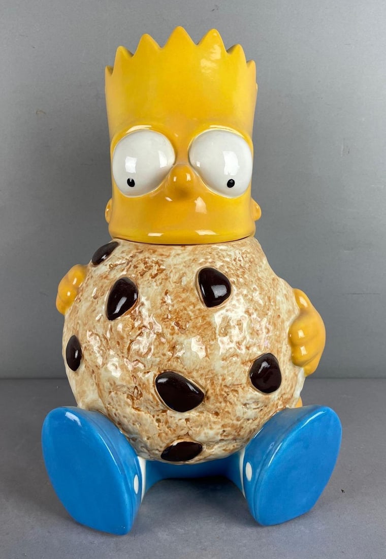 Treasure Craft Bart Simpson Ceramic Cookie Jar: Measures 14 inches x 8 1/2 inches x 7 3/4 inches