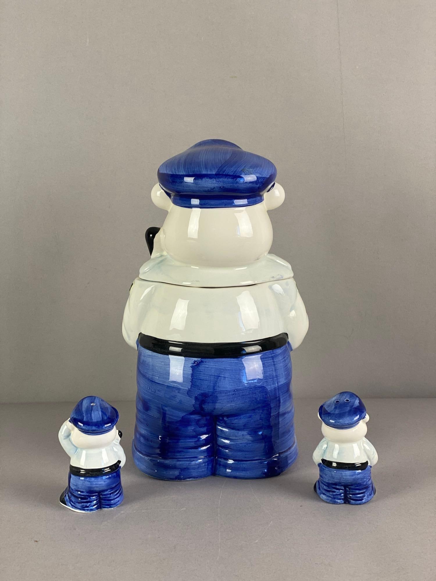 Sunshine Police Bear Porcelain Cookie Jar and Salt and Pepper Shaker Set (1 of 4)