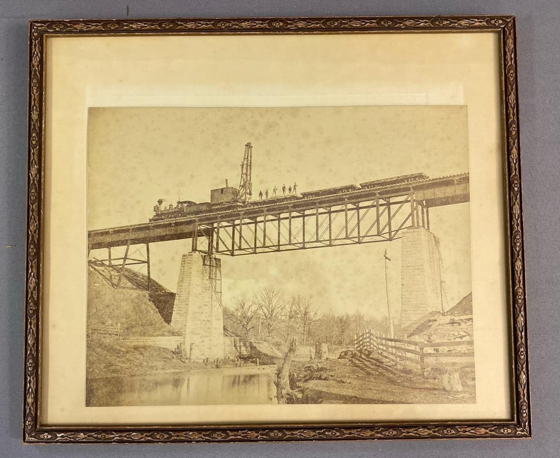 Antique Railroad Trestle Bridge Construction Photograph (1 of 2)