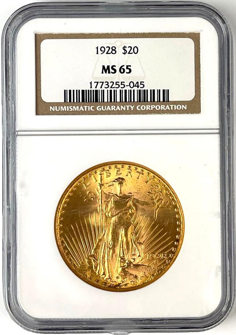 1928 US $20 St. Gaudens Gold Coin MS65 (1 of 2)
