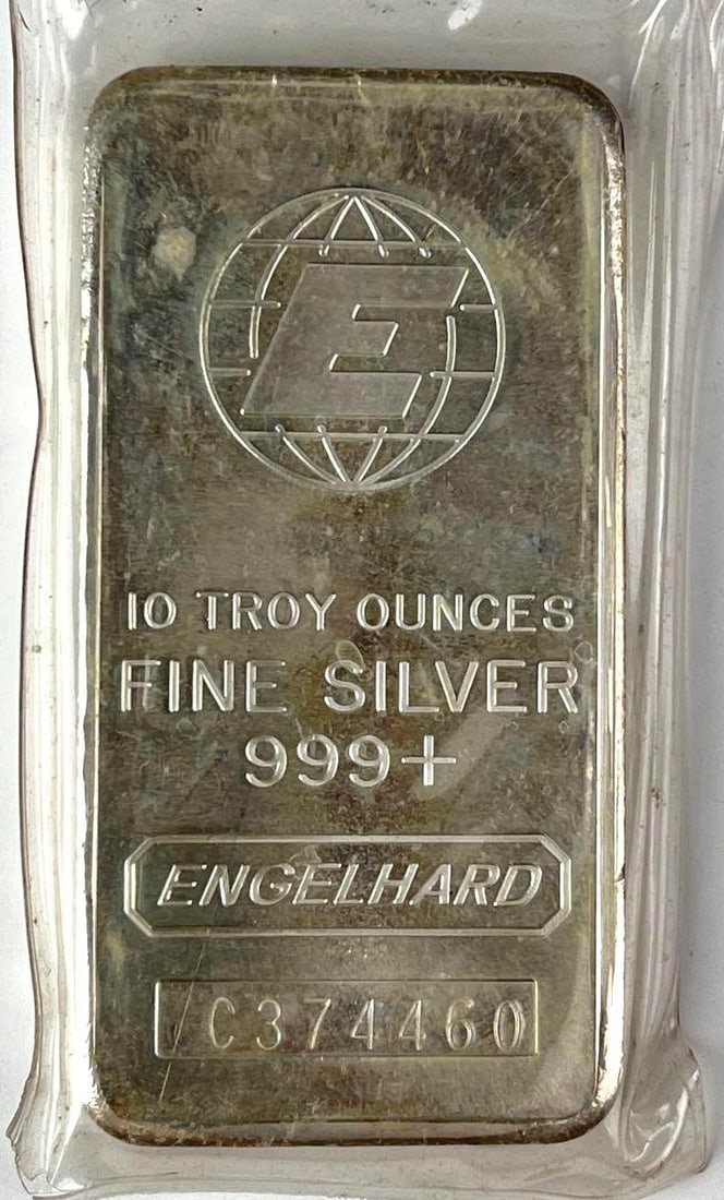 Engelhard 10 oz 999 Fine Silver Ingot/ Bar (1 of 2)