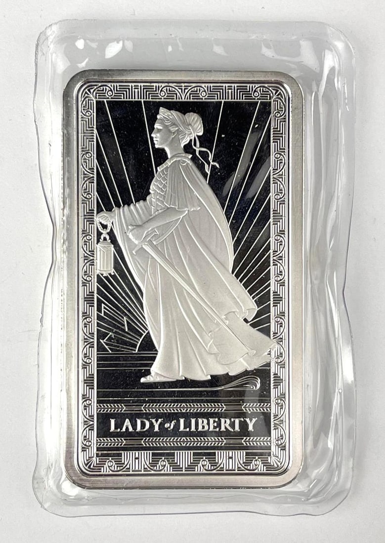 PAMP Suisse Lady of Liberty 10 oz 999.0 Fine Silver Ingot/ Bar: PAMP Suisse Lady of Liberty 10 oz 999.0 Fine Silver Ingot/ Bar