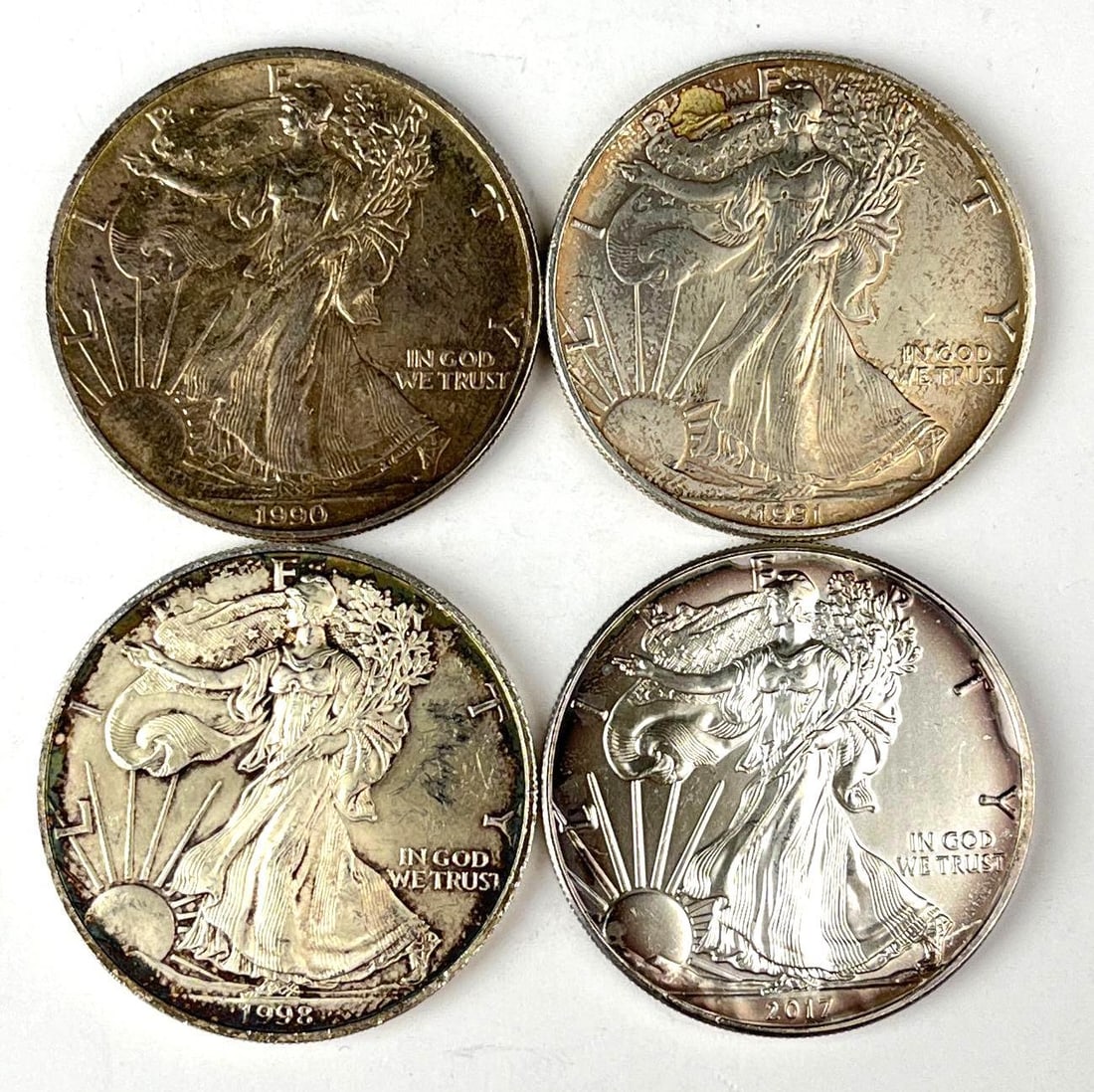 Group of 4 US $1 1 oz American Silver Eagle Fine Silver (1 of 2)