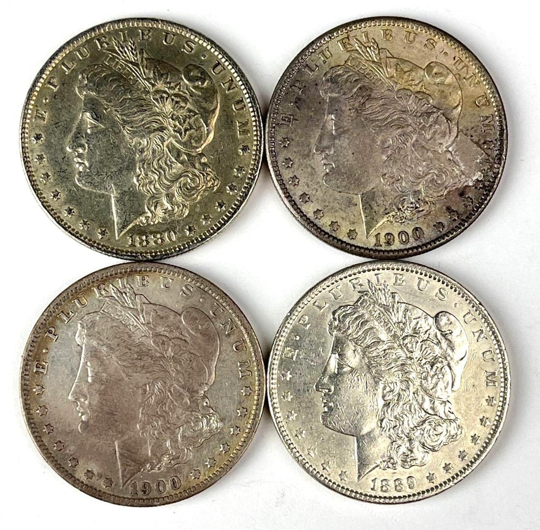 Group of 4 US Morgan Silver Dollars (1 of 2)