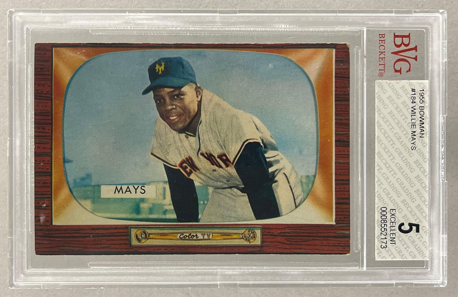 1955 Bowman Willie Mays #14 BVG 5: 1955 Bowman Willie Mays #14 BVG 5
