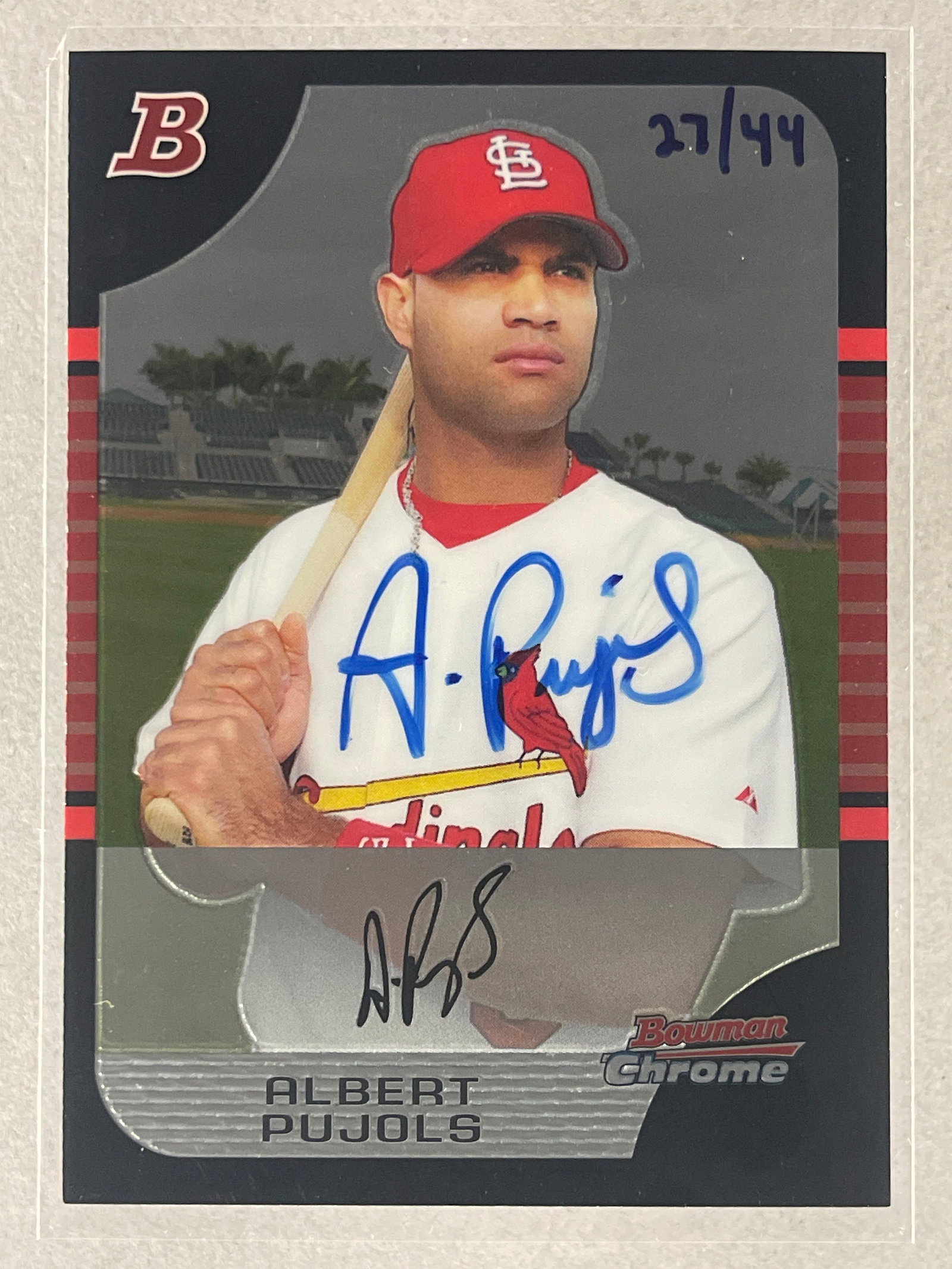 2006 Bowman Originals Auto Albert Pujols 2005 Bowman Chrome Buyback 27/44 (1 of 2)