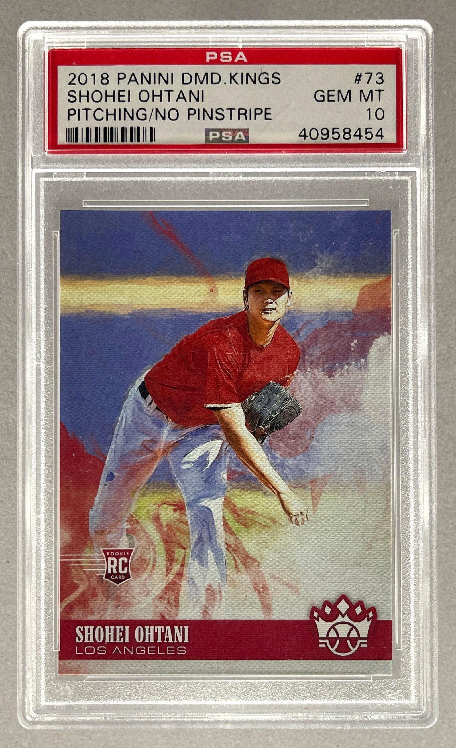 2018 Panini Diamond Kings Pitching/ No Pinstripe Shohei Ohtani #73 PSA 10: 2018 Panini Diamond Kings Pitching/ No Pinstripe Shohei Ohtani #73 PSA 10