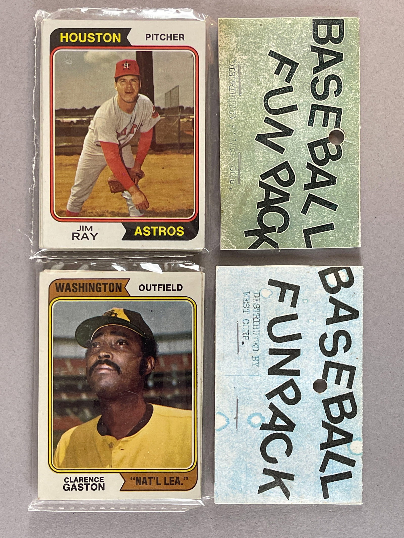2 - 1974 Topps Baseball West Corps Cello Fun Packs (1 of 2)