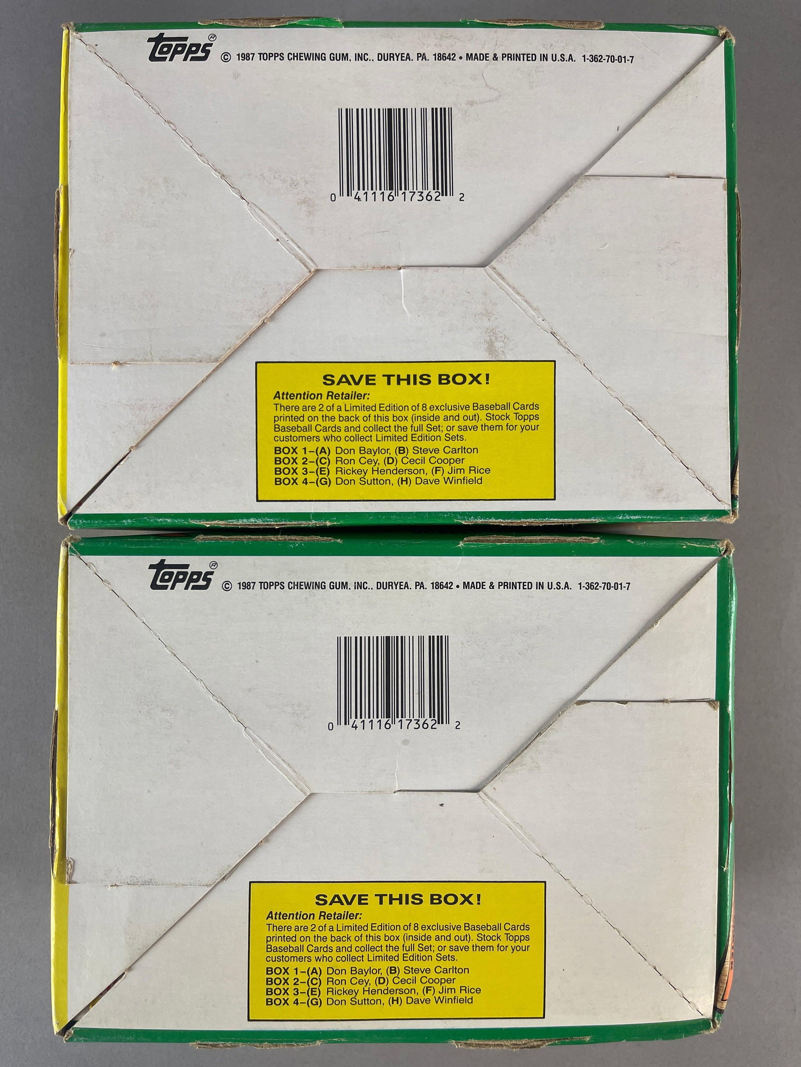 2 - 1987 Topps Baseball Wax Boxes - 5