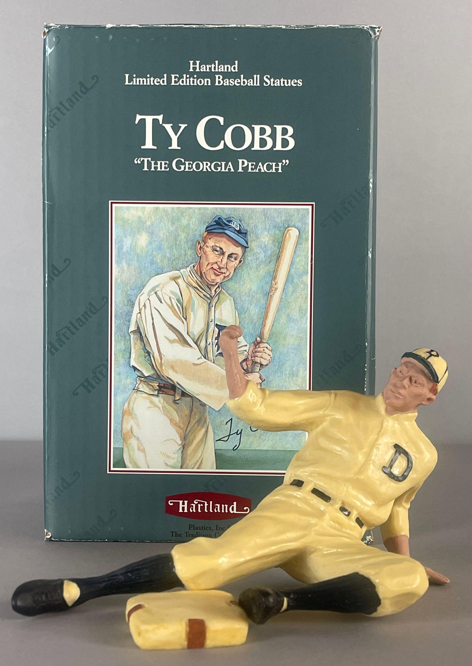 Ultra Rare 1990 Hartland Ty Cobb with Box /45: This is the 2nd rarest Hartland below the Bob Feller, Ty Cobb is limited to 45, Box Measures 6 1/2 x 10 x 5 Inches