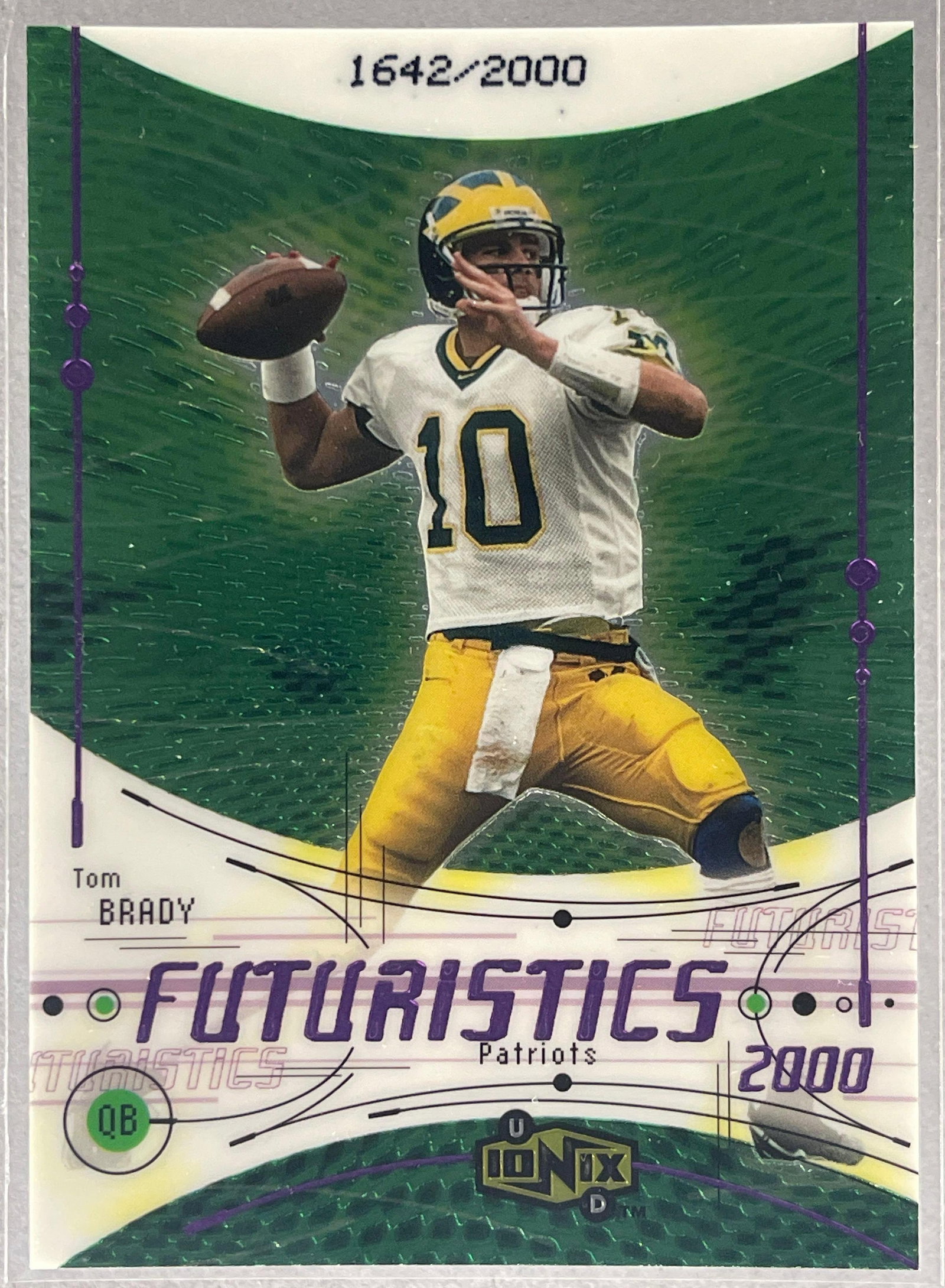 2000 UD Ionix Futuristics Tom Brady Rookie 1682/2000: 2000 UD Ionix Futuristics Tom Brady Rookie 1682/2000, Mint, Ready to Grade