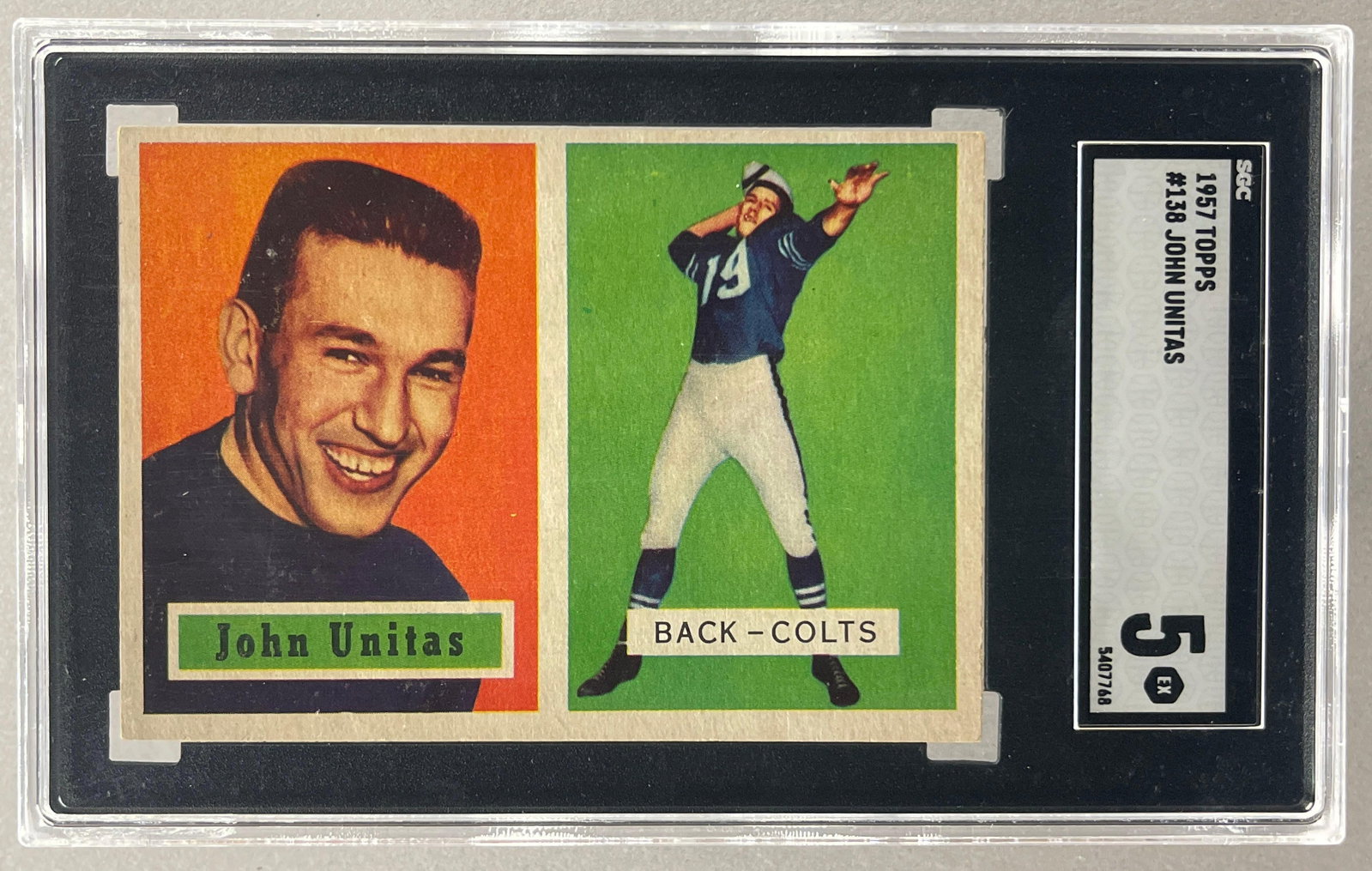 1957 Topps John Unitas #138 Rookie SGC 5 (1 of 2)