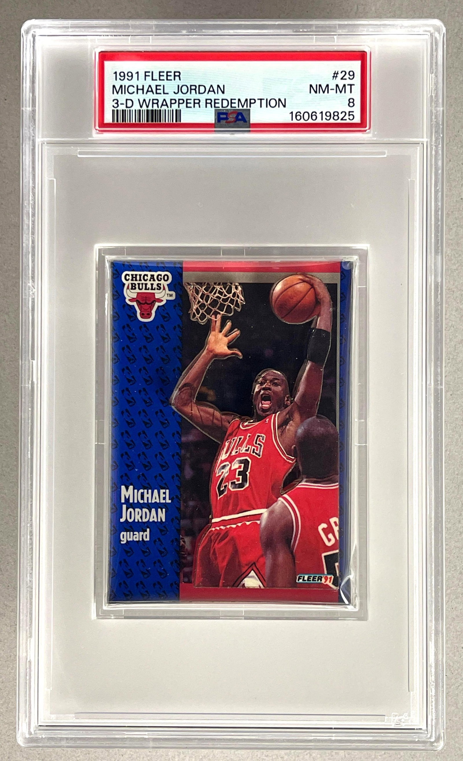 Rare 1991 Fleer 3-D Wrapper Redemption Michael Jordan #29 PSA 8 (1 of 2)