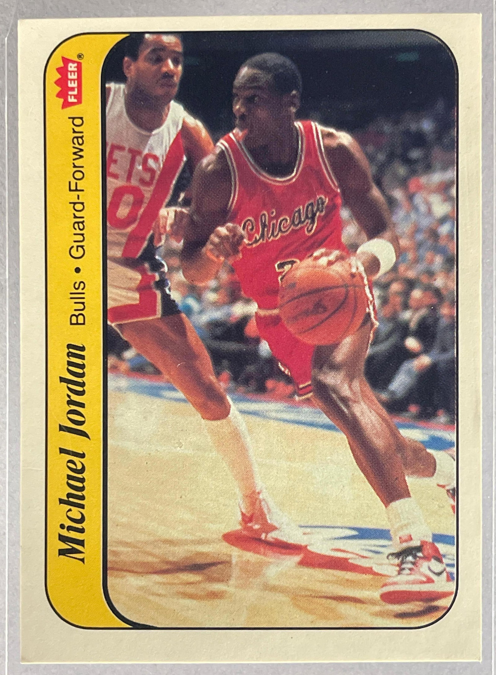 1986 Fleer Sticker Michael Jordan #8 Rookie: 1986 Fleer Sticker Michael Jordan #8 Rookie, VGEX