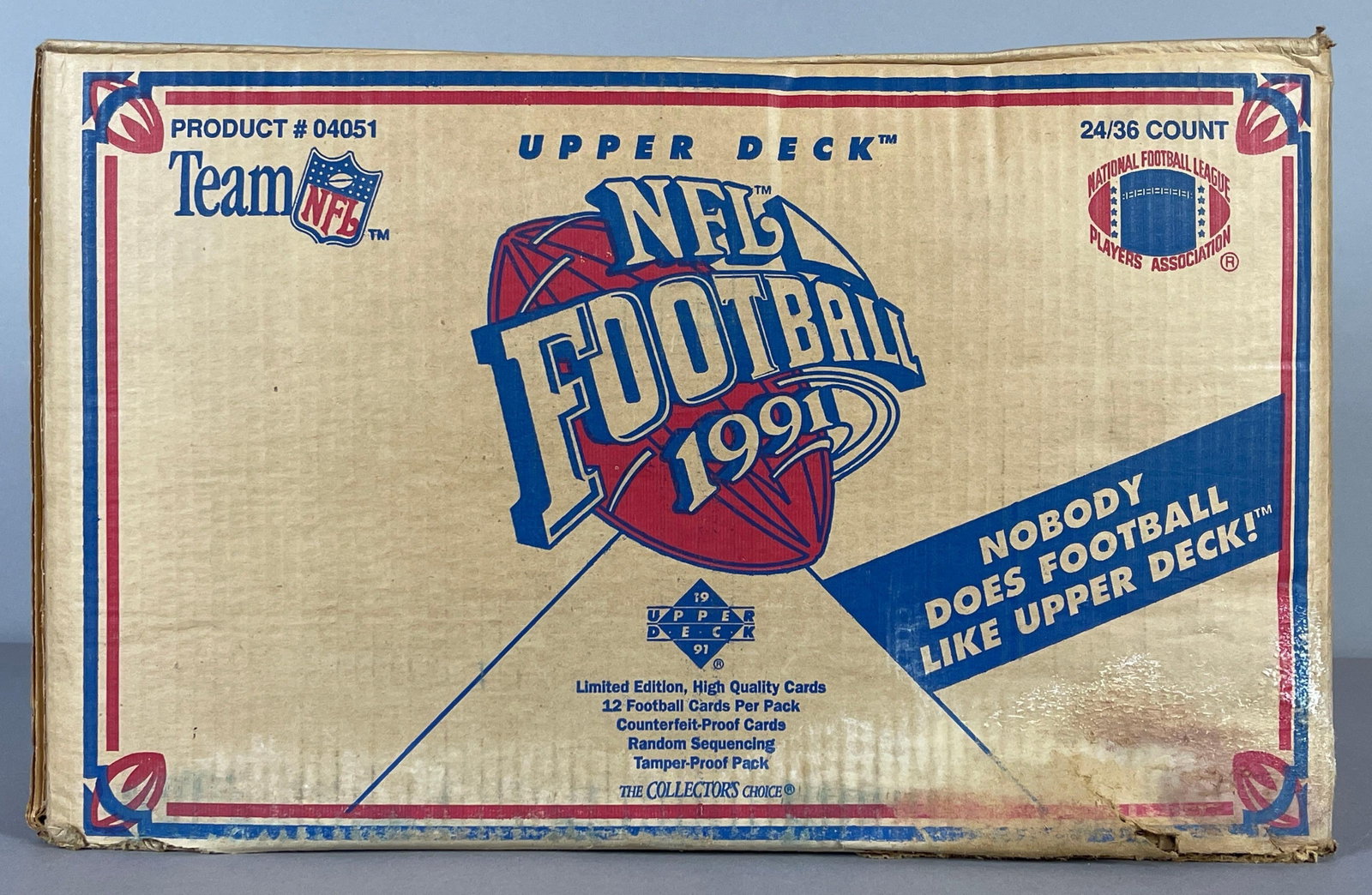 1991 Upper Deck Football Sealed Wax Box Case: 24 - Wax Boxes per Case, 36 - Packs per box