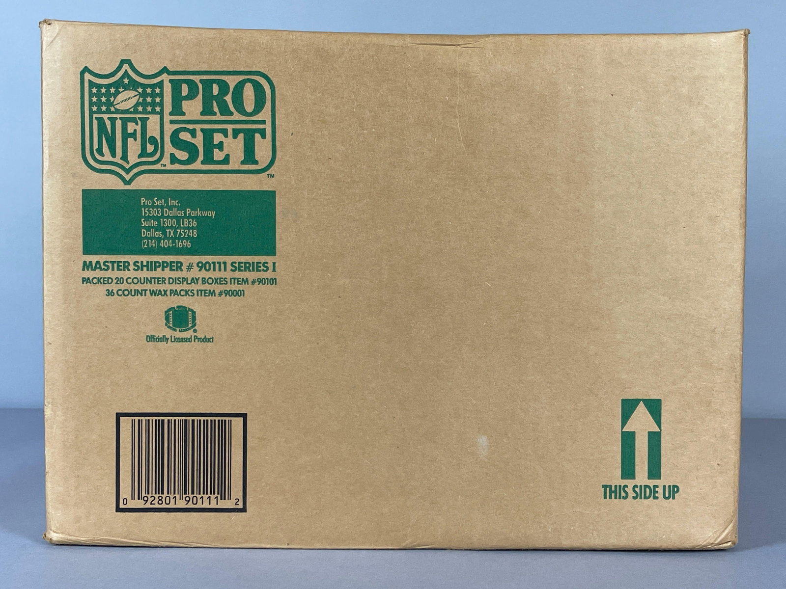 1990 ProSet Football Series 1 Wax Box Case of 20: Case is opened but all boxes are sealed and untouched