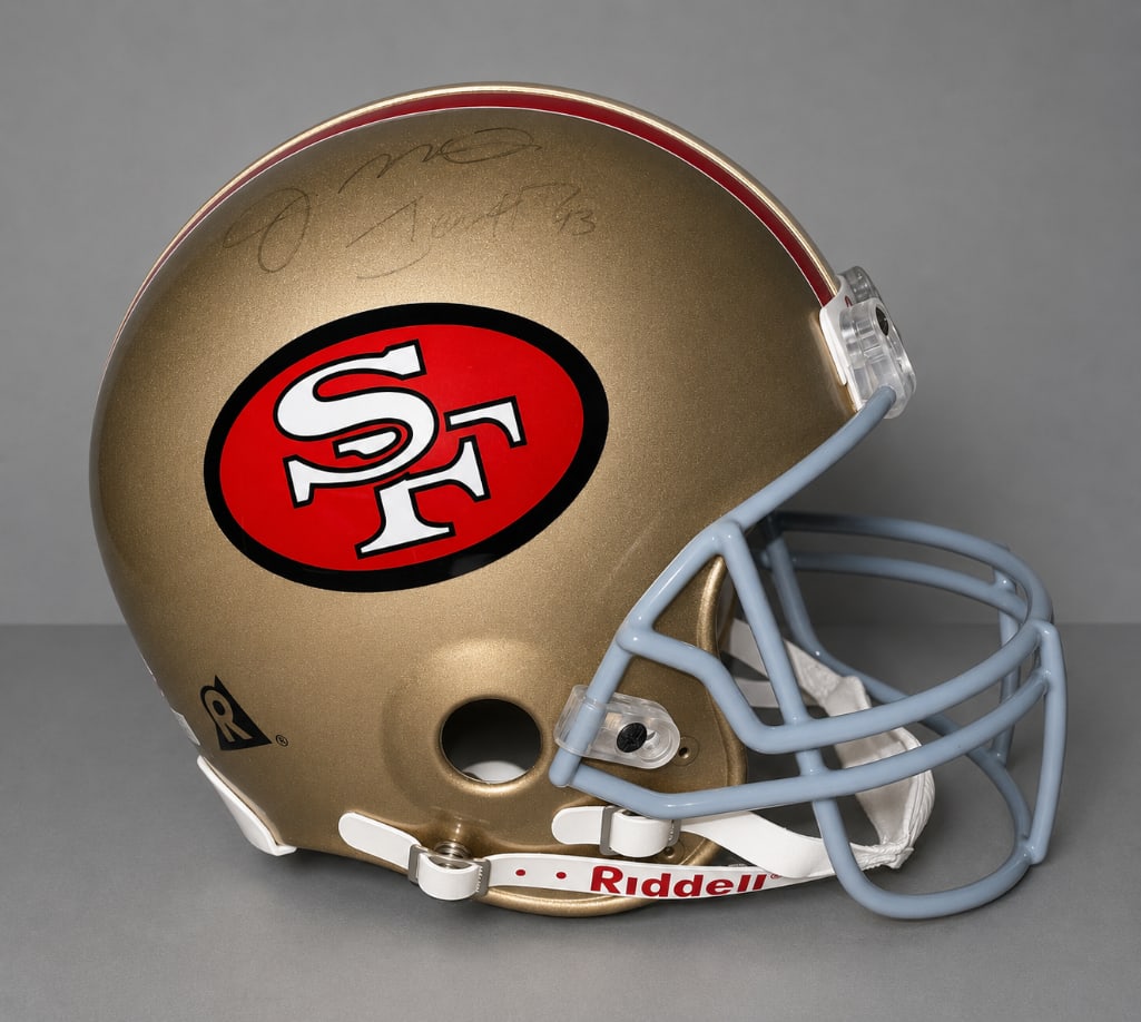 Joe Montana and Jerry Rice Signed San Fransisco 49ers Riddell Helmet with JSA COA (1 of 8)