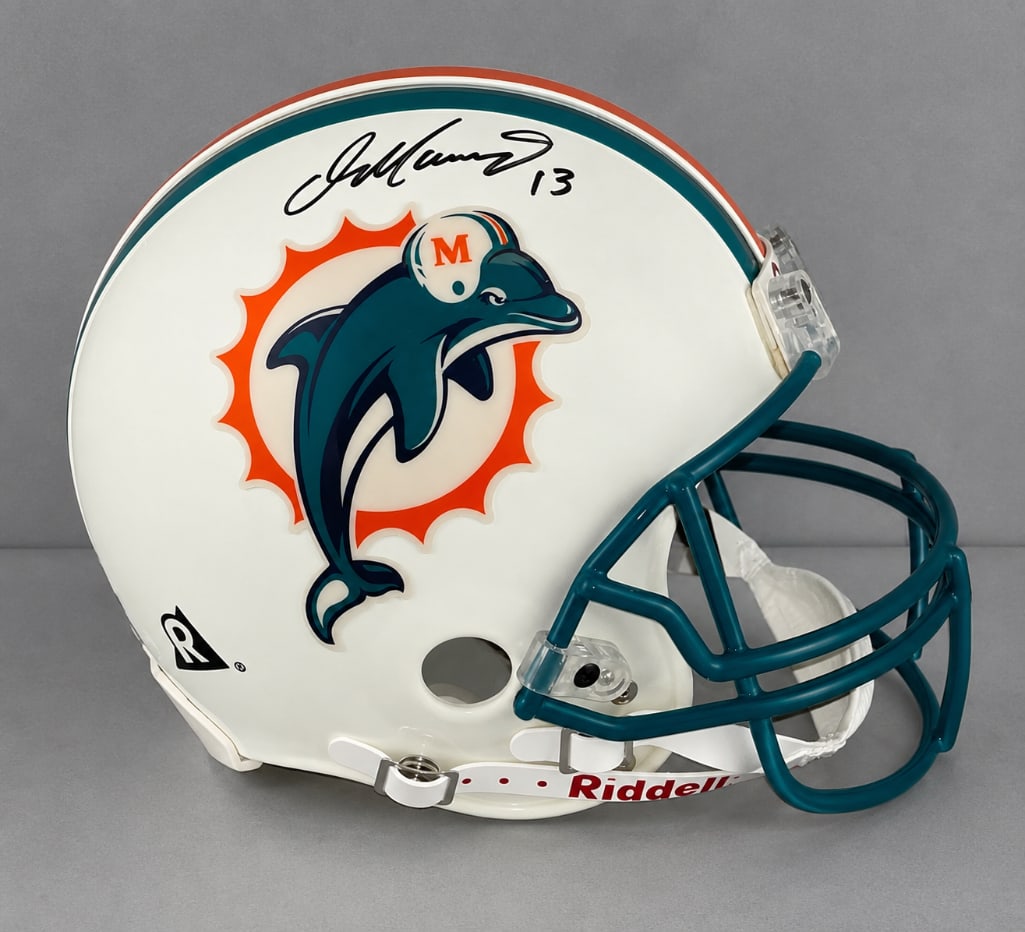Dan Marino Signed Miami Dolphins Riddell Helmet with JSA COA: Autographed Dan Marino, with JSA COA, Display case included