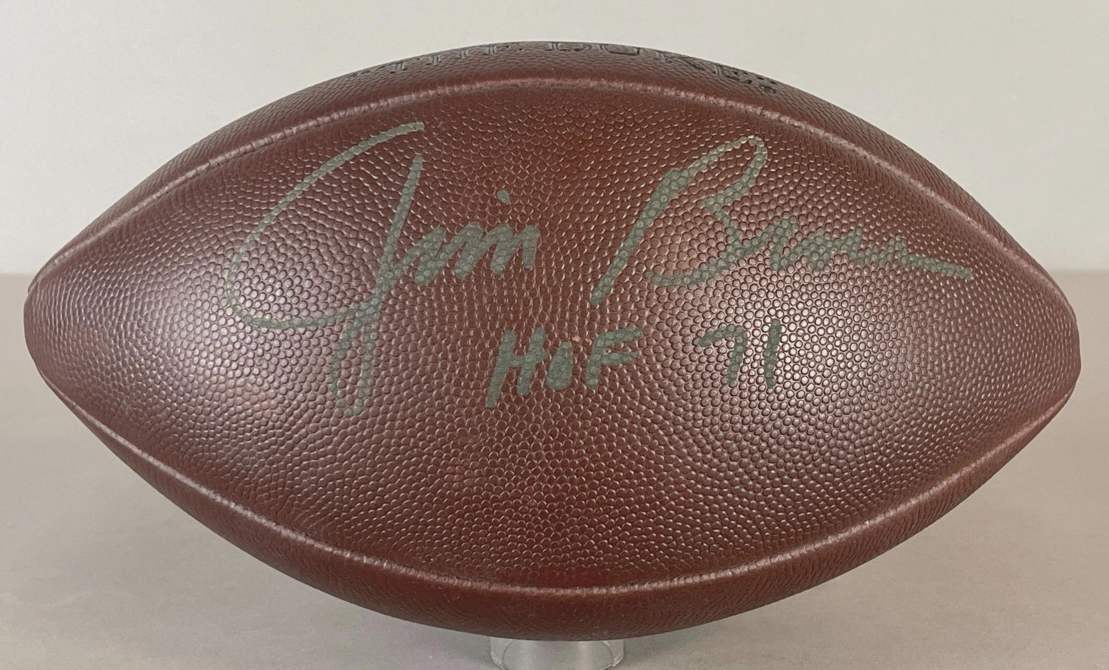 Jim Brown Signed Official Vintage NFL The Duke Wilson Football: Autographed Jim Brown HOF71, with JSA COA, Display case included