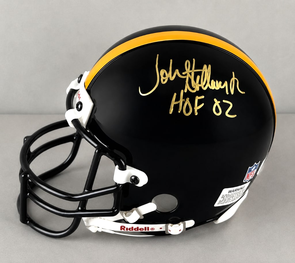 John Stallworth Signed Pittsburgh Steelers Mini Helmet with JSA COA: Autographed John Stallworth HOF02, with JSA COA, Case included, cracked, 8 x 6 x 5 1/2 Inches