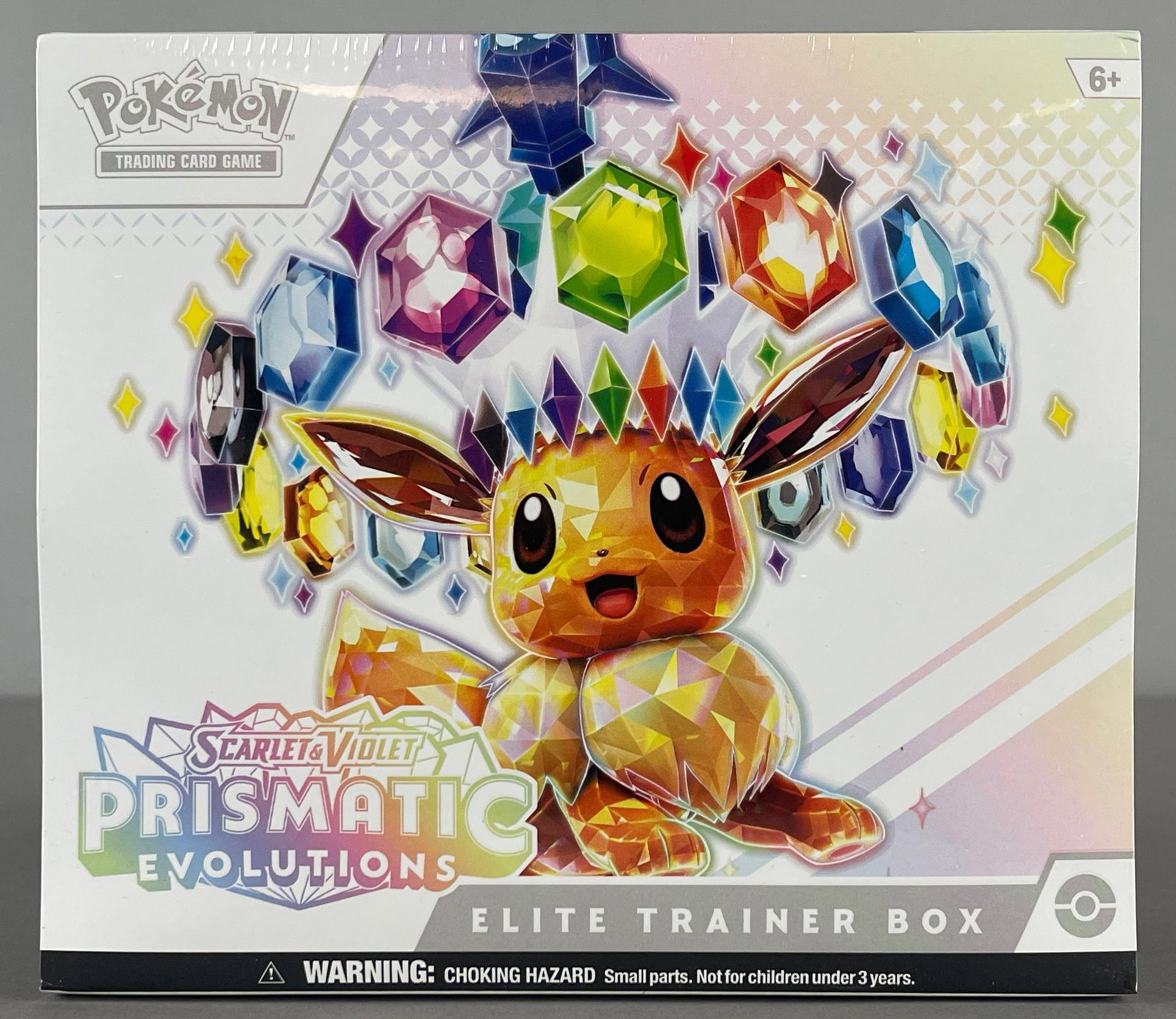 2025 Pokemon Scarlet and Violet Prismatic Evolutions ETB: Includes 9 - Booster packs, 45 - Energy cards, Collectors box, and More