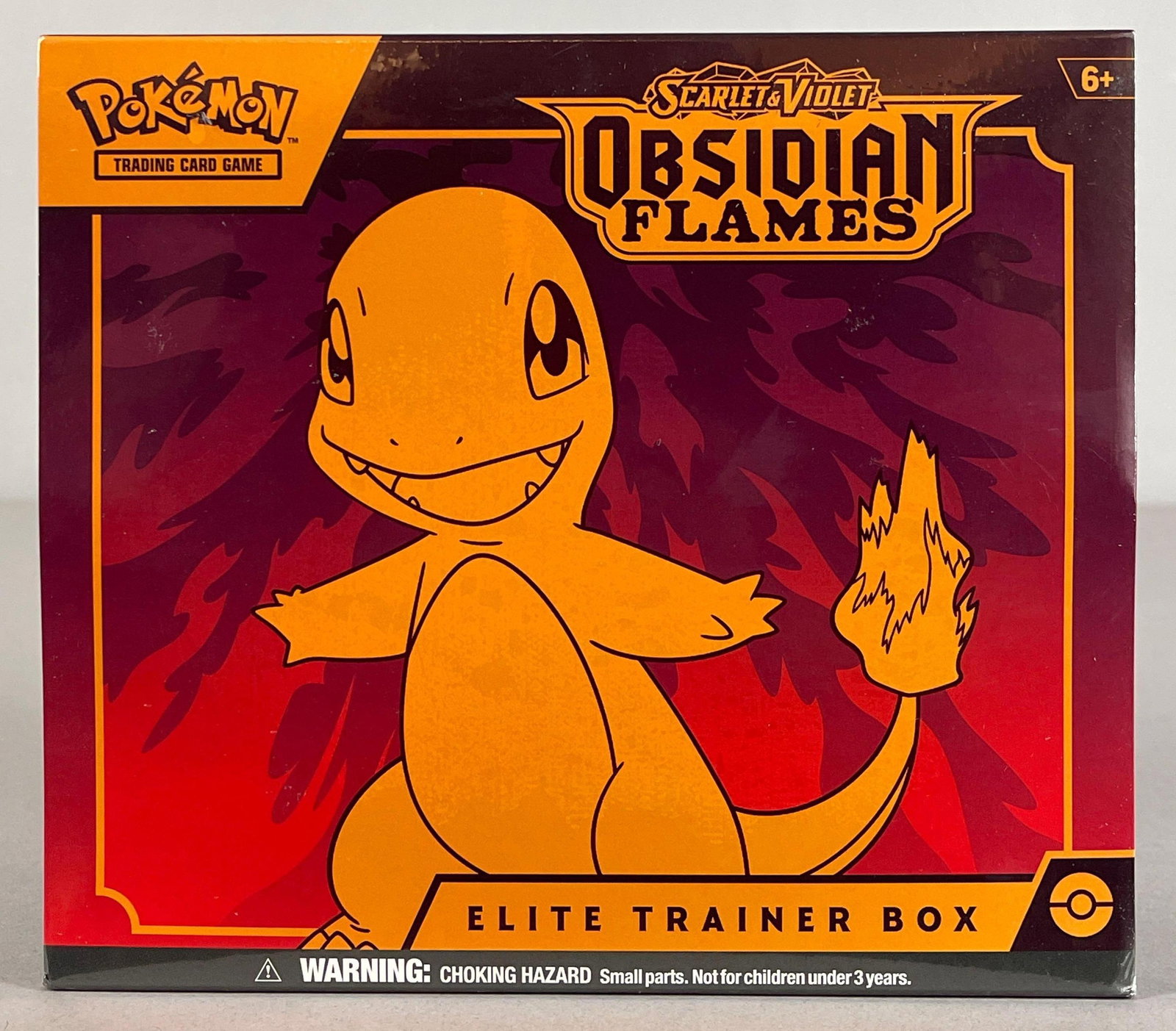 2023 Pokemon Scarlet and Violet Obsidian Flames Sealed Elite Trainer Box: Includes 9 - Booster pack, 1 - Full art foil Promo, 45 - Energy Cards, 6 - Damage counter dice, Collector box, and More, Box protector included