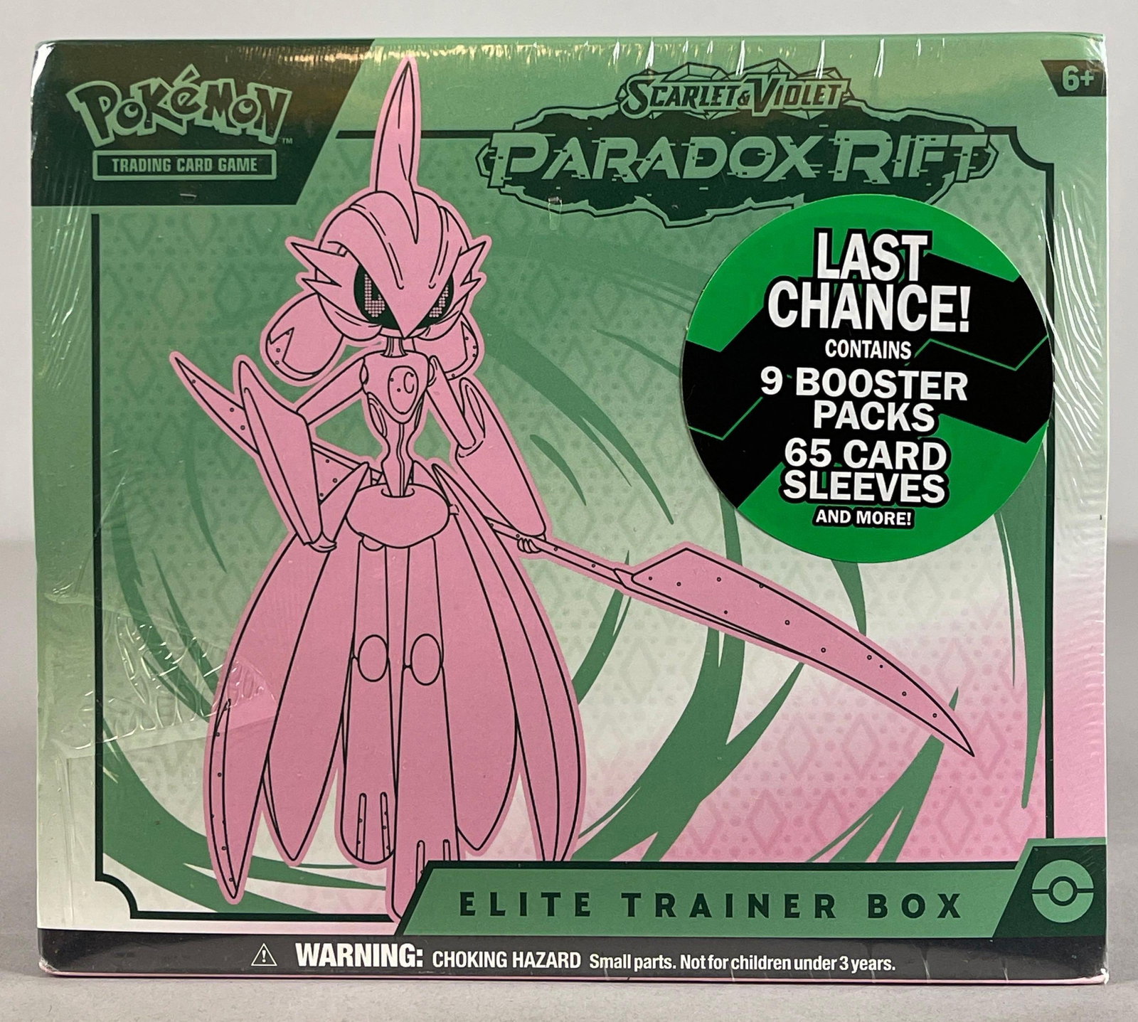 2023 Pokemon Scarlet and Violet Paradox Rift Sealed Elite Trainer Box: Includes 9 - Booster Packs, 1- Full art foil Promo, 45 - Energy cards, 6 - Damage counter dice, Collector box, and More