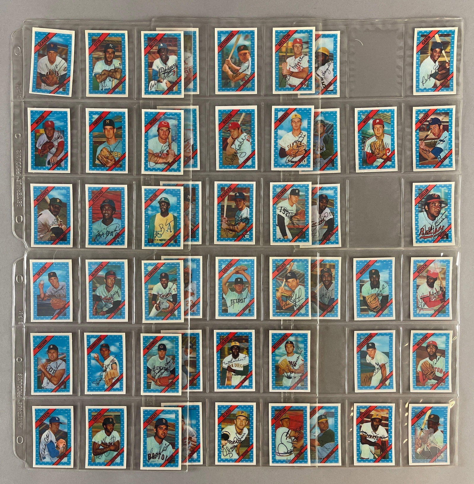 1972 Kelloggs Baseball Near Complete Set 51/54: Conditions vary, VG - NM, Missing Reggie Jackson, Bob Gibson, and Roberto Clemente