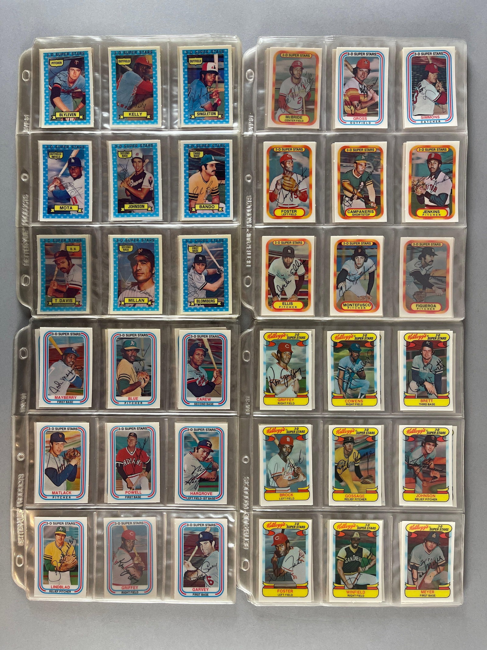4 - 1974 - 78 Kelloggs Baseball Near Complete Sets: Conditions vary, Cracked - NMMT, Mainly Sharp, 1974 has 49 cards, 1976 has 50 cards, 1977 Has 45 cards, 1978 has 54 cards