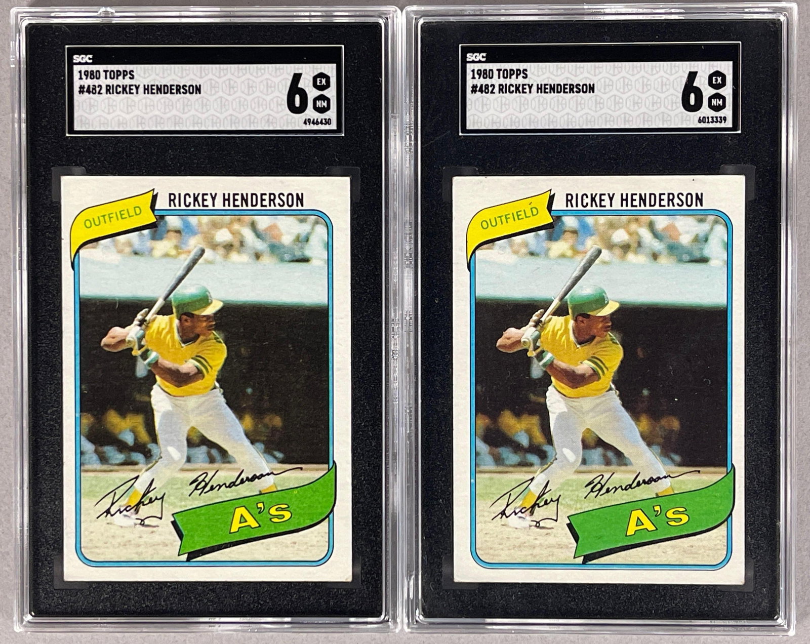 2 - 1980 Topps Rickey Henderson #482 SGC 6 Rookies (1 of 2)