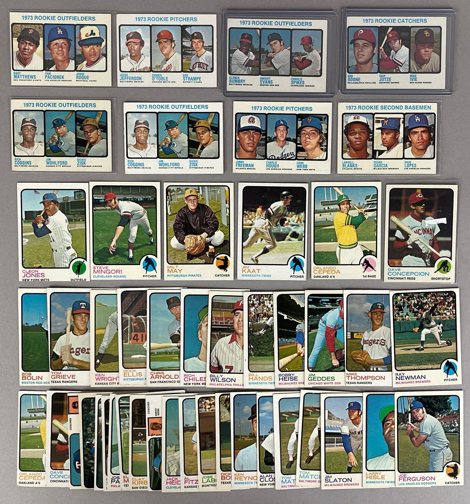 47 - 1973 Topps Baseball High Numbers with HOFs and Rookies: Conditions vary, VG - EXMT, Includes Dwight Evans and Bob Boone Rookies, and More