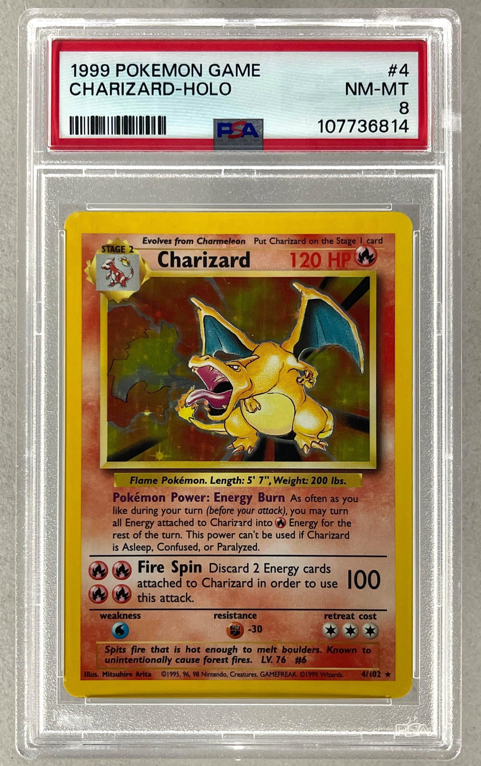 1999 Pokemon Game Charizard #4 Holo PSA 8 (1 of 2)