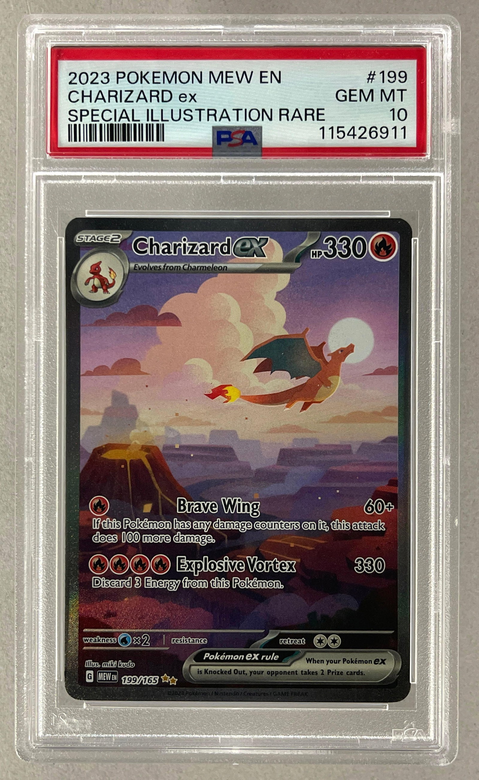 2023 Pokemon MEW Special Illustration Rare Charizard ex #199 PSA 10 (1 of 2)