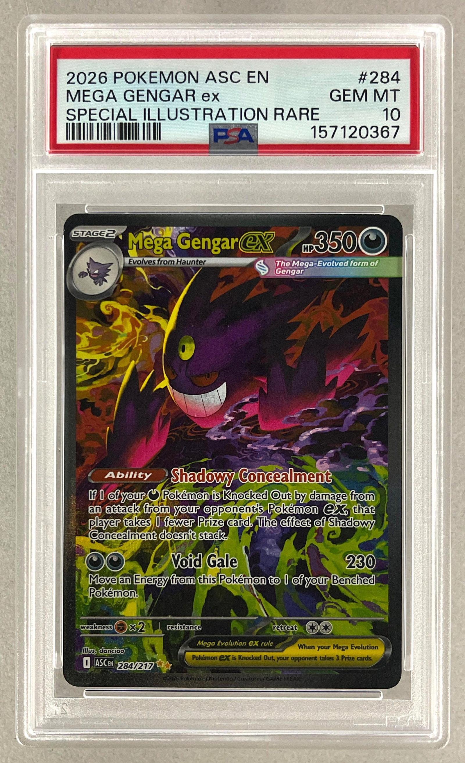 2026 Pokemon Ascended Heroes Special Illustration Rare Mega Gengar ex #284 PSA 10 (1 of 2)