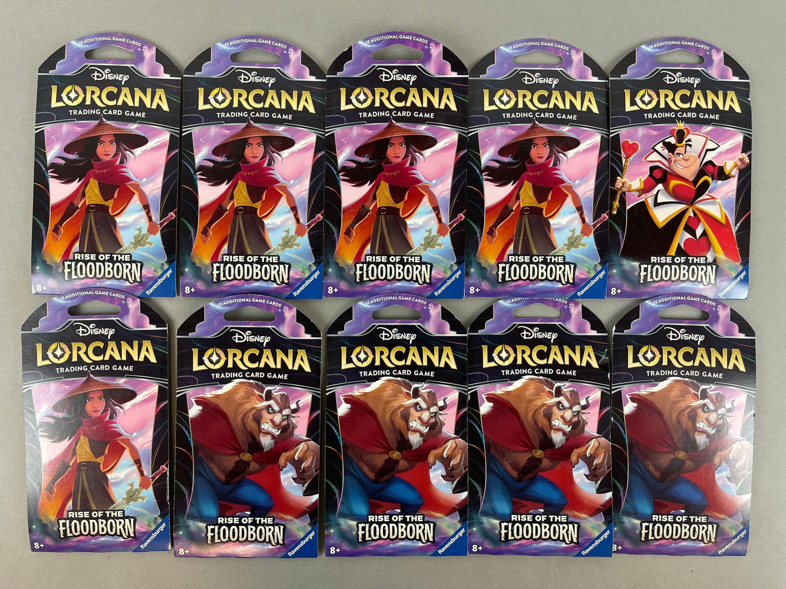 10 - 2023 Disney Lorcana Rise of Floodborn Packs: 10 - 2023 Disney Lorcana, Rise of Floodborn Packs, 12 Cards per pack