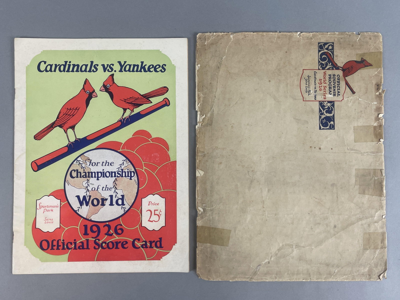 Very Rare 1926 World Series Program with Original Mailer St. Louis Cardinals vs New York Yankees (1 of 3)