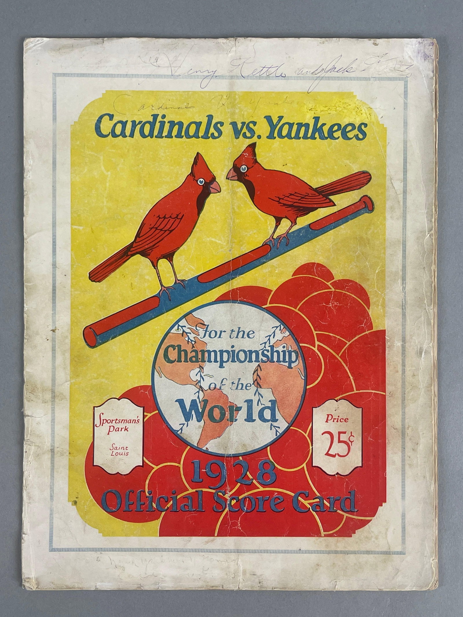 Rare 1928 World Series Program New York Yankees vs St. Louis Cardinals (1 of 4)