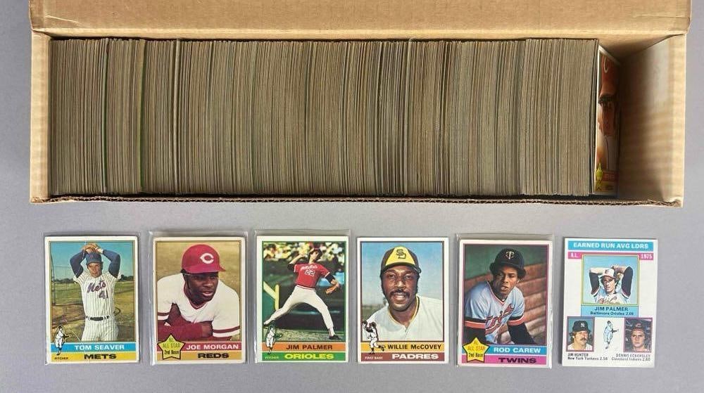 660+ 1976 Topps Baseball Cards with HOFs, Stars, and Rookies: Conditions vary, Low - EX, Mainly VG - EX, Includes Rose, McCovey, Seaver, Morgan, and More
