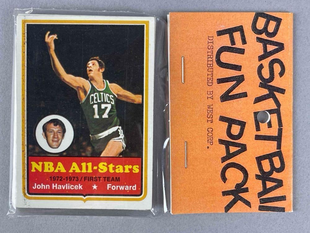 1973 Topps Basketball West Corps Cello Fun Pack with Havlicek on Top: 10 - Cards per pack, West Corps was a repacking company in the 1970s