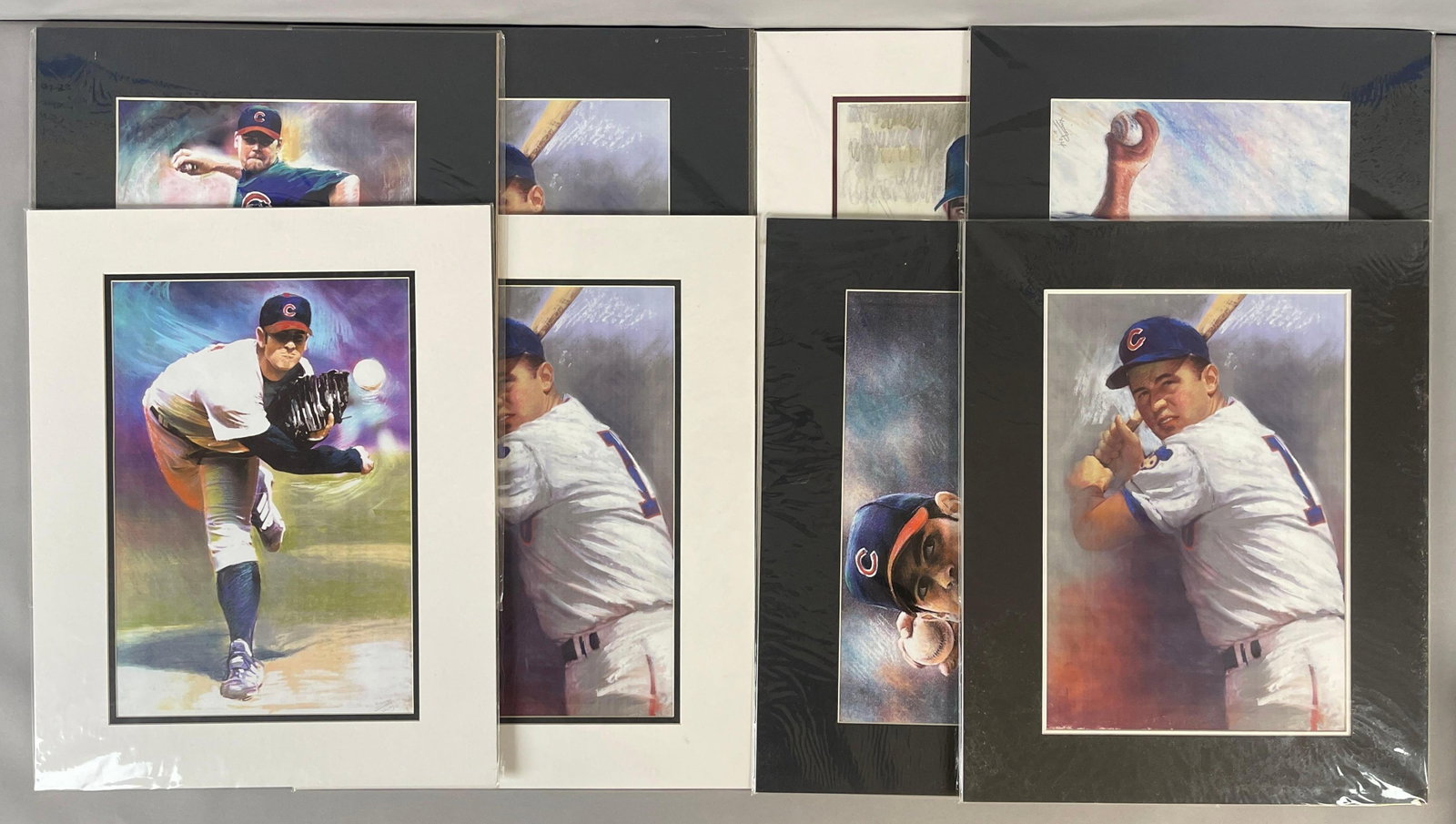 8 - Matted Chicago Cubs Pastel Lithograph Art (1 of 2)
