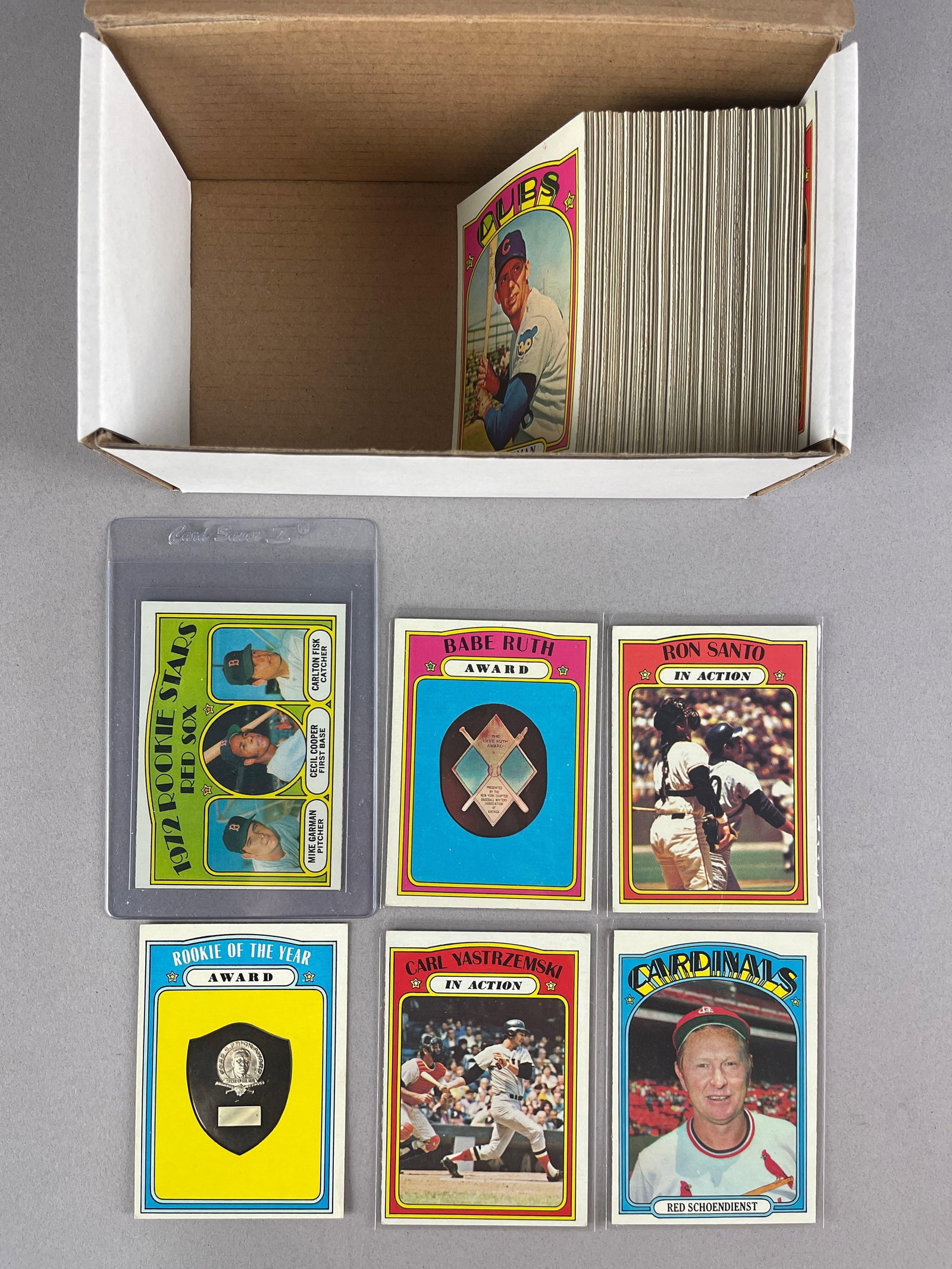 100+ 1972 Topps Baseball Cards with Fisk Rookie, HOFs, and High Numbers (1 of 2)