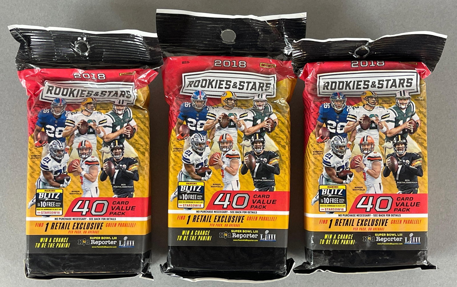 3 - 2018 Panini Rookies and Stars Football Value Fat Packs (1 of 2)