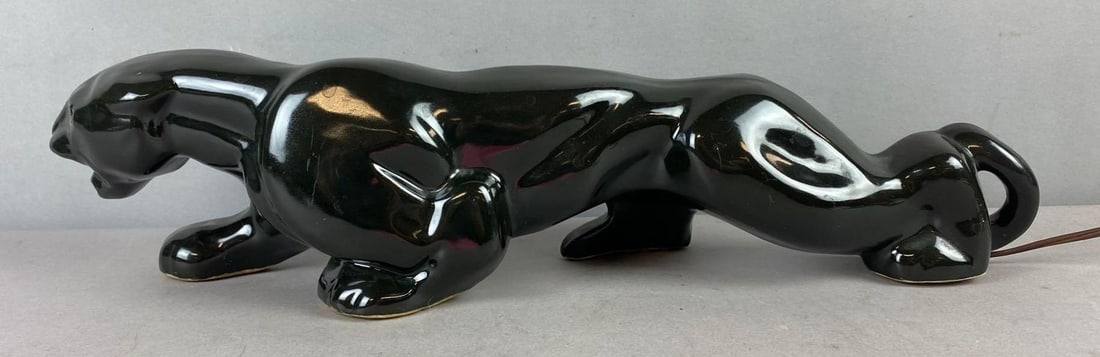 Vintage 1950s Mid-Century Modern Ceramic Panther TV Lamp (1 of 5)