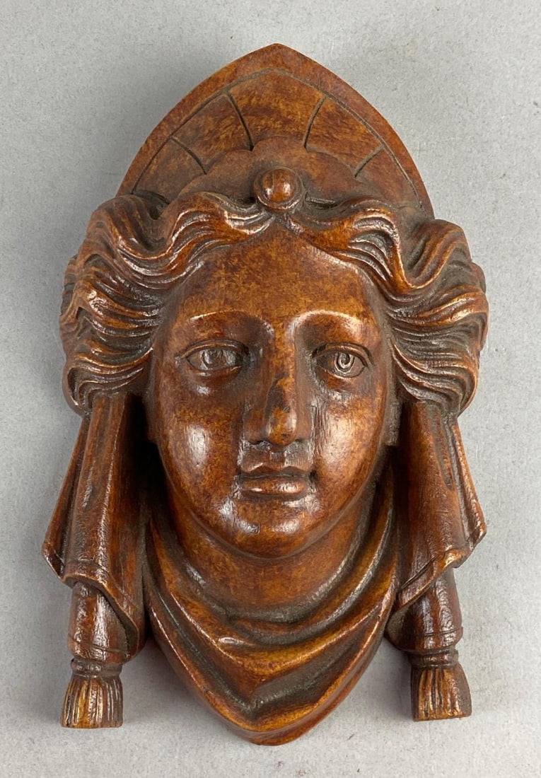 Modern Neo Classical Style Carved Angel Wall Plaque (1 of 3)