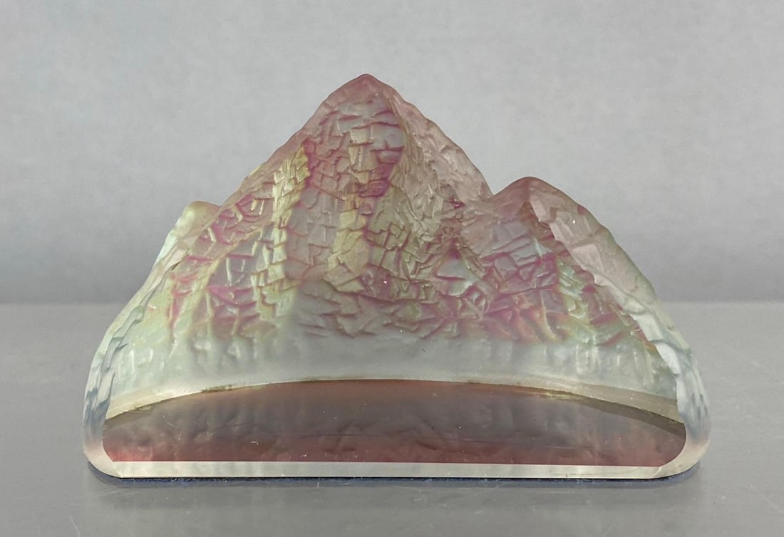 Vintage Hadrian Crystal Iridescent Glacier Paperweight: Measure 3 inches in length.